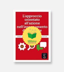 Copertina del libro con sfondo rosso e testo bianco in italiano. Nella parte inferiore sono visibili diverse icone di ingranaggio e chat, parzialmente nascoste da un badge giallo "biblioteca PREMIUM" con l'immagine di un libro e di stelle.